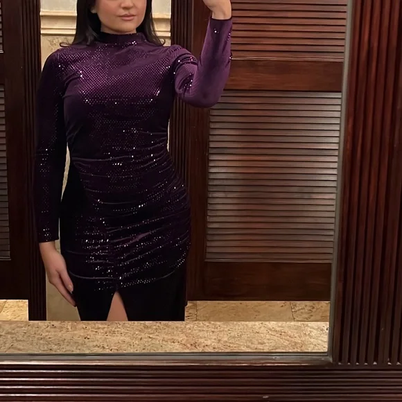 Zara purple long sleeve dress - Picture 2 of 8